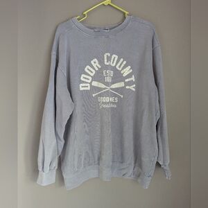 Door county, WI crewneck sweatshirt. Coastal wash inspire fit size XL. MV Sport